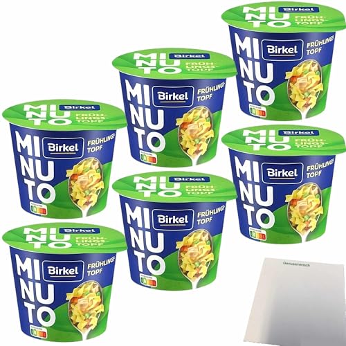 Birkel Minuto Frühlingstopf Nudelpower 6er Pack (6x52g Becher) + usy Block von usy