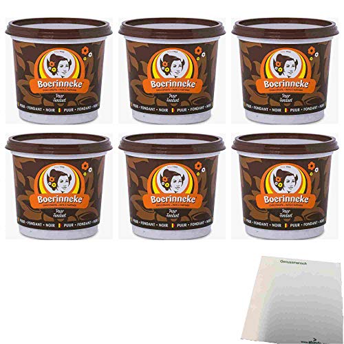 Boerinneke Chocopasta Puur Fondant Aufstrich 6er Pack (6x400g Becher) + usy Block von usy