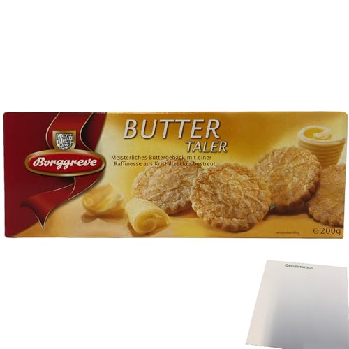 Borggreve Buttertaler Meisterliches Buttergebäck mit Kristallzucker bestreut (200g Packung) + usy Block von usy