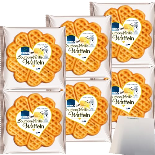 Bourbon-Vanille-Waffeln mit 8,5% Butter verfeinert 18 Stück (6x100g Packung) von usy