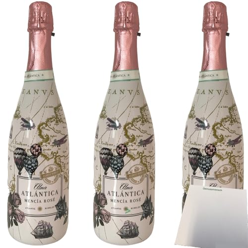 Bubbles Alma Atlantica Schaumwein Mencia Rose 7% Vol. 3er Pack (3x0,75L Flasche) + usy Block von usy