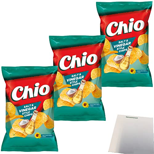 Chio Chips Salt & Vinegar Chips 3er Pack (3x150g Packung) + usy Block von usy