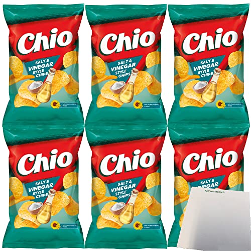 Chio Chips Salt & Vinegar Chips 6er Pack (6x150g Packung) + usy Block von usy