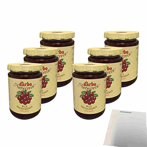 D'Arbo Wildpreiselbeeren 6er Pack (6x400g Glas) + usy Block von usy