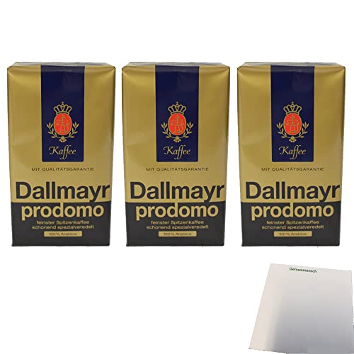 Dallmayr prodomo Feinster Spitzenkaffee 100% Arabica 3er Pack (3x500g Packung) + usy Block von usy