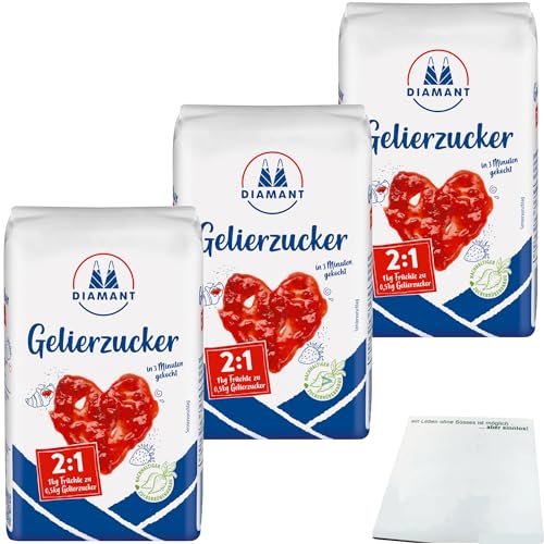 Diamant Gelierzucker 2:1 3er Pack (3x500g Packung) + usy Block von usy