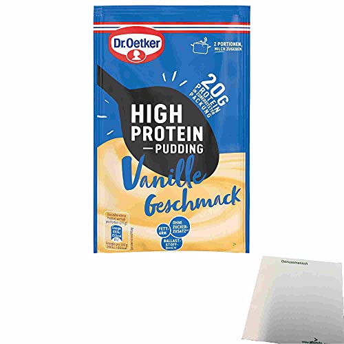 Dr. Oetker High Protein Pudding Vanille (55g Beutel) + usy Block von usy