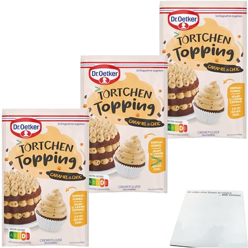 Dr. Oetker Törtchen Topping Caramel&Choc 3er Pack (3x83g Packung) + usy Block von usy