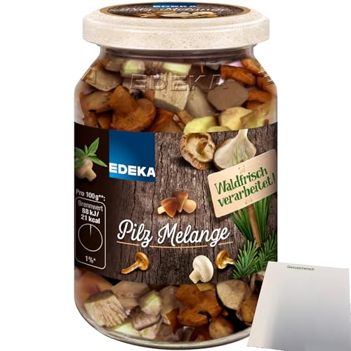 EDEKA Pilz Melange waldfrisch Mischung aus P?fferlingen Shiitake Kräuterseitlinge Champigons (290g Glas) + usy Block von usy