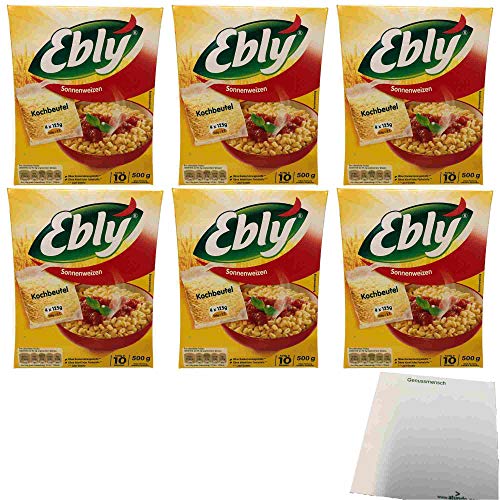 Ebly Original Sonnenweizen 4 Kochbeutel 6er Pack (6x500g Packung) + usy Block von usy