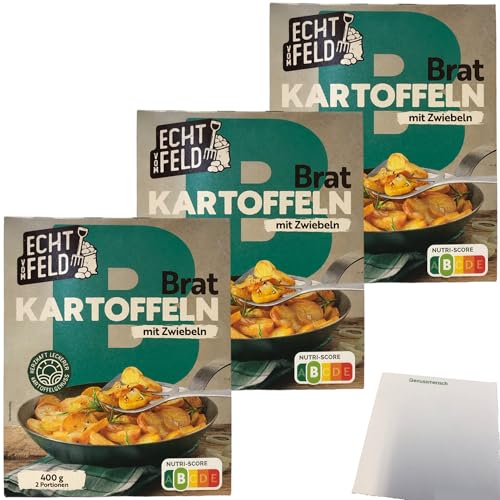 usy Bundle für Echt vom Feld Bratkartoffeln mit Zwiebeln 3er Pack (3x400g Packung) + usy Block von usy