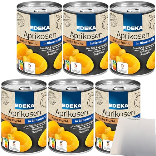 Edeka Aprikosen halbe Frucht in Traubensüße 6er Pack (6x425ml Dose) + usy Block von usy