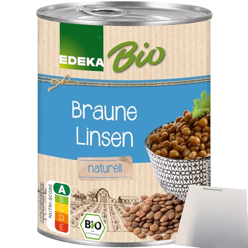 Edeka Bio Braune Linsen naturell (400g Dose) + usy Block von usy