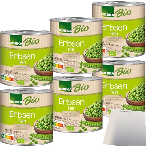 Edeka Bio Erbsen fein 6er Pack (6x400g Dose ATG 280g) + usy Block von usy