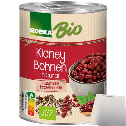 Edeka Bio Kidney Bohnen dunkelrot (400g Dose) + usy Block von usy