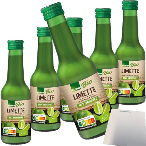 Edeka Bio Limettensaft 100% Direktsaft ideal zum Mixen und Würzen 6er Pack (6x200ml Flasche) + usy Block von usy