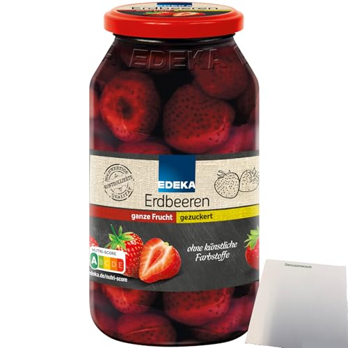 Edeka Erdbeeren gleichmäßig große Früchte gezuckert (680g Glas) + usy Block von usy