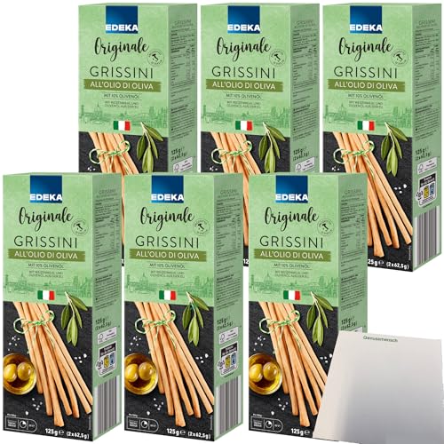 Edeka Italia Grissini mit 10 % Olivenöl aus Italien 6er Pack (6x125g Packung) + usy Block von usy