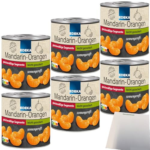 Edeka Mandarin-Orangen Mandarinen in der Dose leicht gezuckert kernlos 6er Pack (6x312g Dose) + usy Block von usy