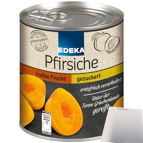 Edeka Pfirsiche halbe Frucht erntefrisch verarbeitet (820g Dose) + usy Block von usy