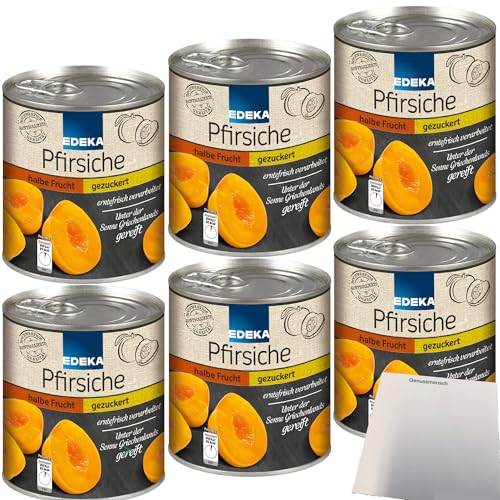 Edeka Pfirsiche halbe Frucht erntefrisch verarbeitet 6er Pack (6x820g Dose) + usy Block von usy