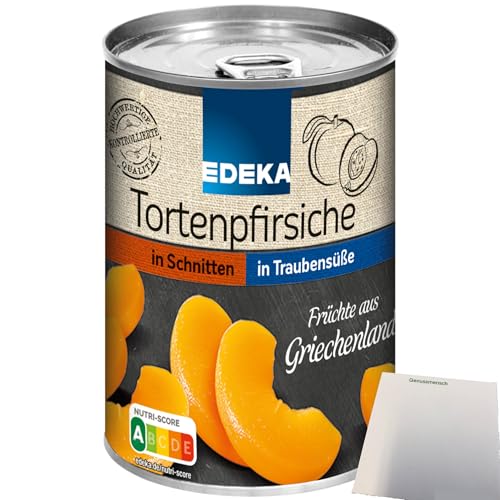 Edeka Tortenpfirsiche in Schnitten erntefrisch verarbeitet (410g Dose) + usy Block von usy