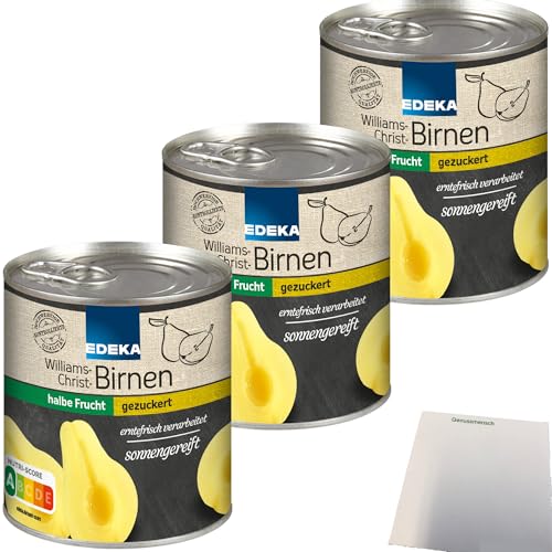 Edeka Williams-Christ-Birnen halbe Frucht gezuckert 3er Pack (3x820g Dose) + usy Block von usy