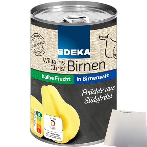 Edeka Williams-Christ-Birnen halbe Frucht in Birnensaft (410g Dose) + usy Block von usy