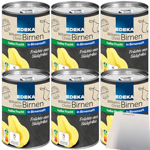 Edeka Williams-Christ-Birnen halbe Frucht in Birnensaft 6er Pack (6x410g Dose) + usy Block von usy