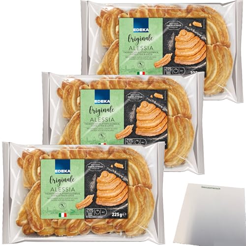 Edeka originale Alessia Blätterteiggebäck 3er Pack (3x225g Packung) + usy Block von usy