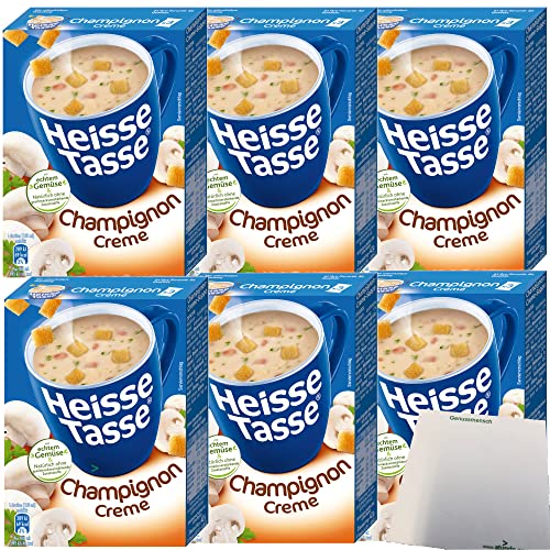 Erasco Heisse Tasse Champignon Creme Suppe 6er Pack (18 Beutel a 14g) + usy Block von usy