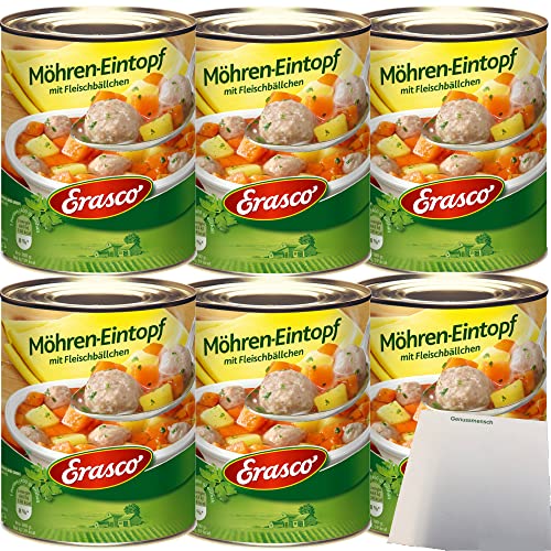 Erasco Möhren-Eintopf mit Fleischbällchen 6er Pack (6x800g Dose) + usy Block von usy