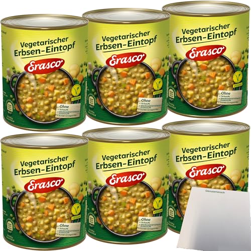 Erasco vegetarischer Erbsen-Eintopf 6er Pack (6x800g Dose) + usy Block von usy