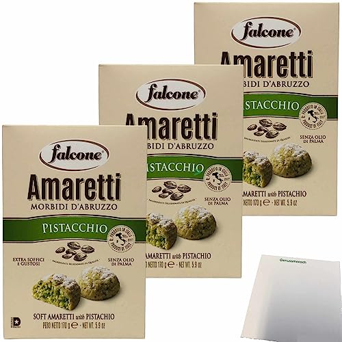 Falcone Amaretti Morbidi D'Abruzzo Pistacchio "Amaretti Pistazie" 3er Pack (3x 170g) + usy Block von usy