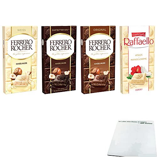 Ferrero Schokolade Testpaket (4x90g Tafel) + usy Block von usy