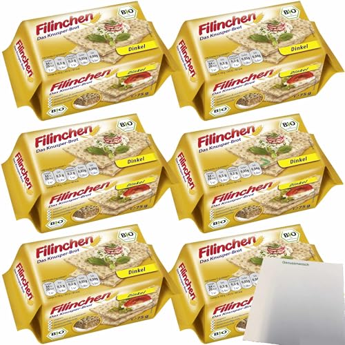 Filinchen Bio Dinkel das Knusperbrot 6er Pack (6x75g Packung) + usy Block von usy