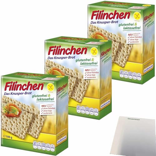 Filinchen Glutenfrei das Knusperbrot 3er Pack (3x100g Packung) + usy Block von usy