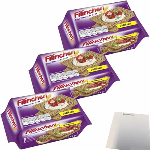 Filinchen Vollkorn das Knusperbrot 3er Pack (3x75g Packung) + usy Block von usy