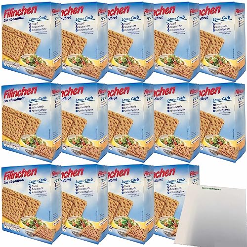 Filinchen das Abendbrot Low Carb Knusperbrot 14er VPE (14x100g Packung) + usy Block von usy