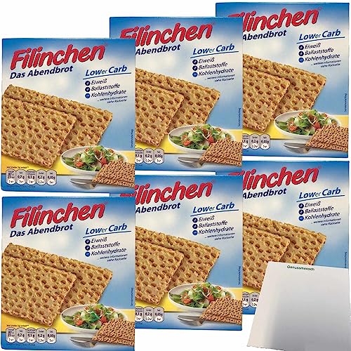 Filinchen das Abendbrot Low Carb Knusperbrot 6er Pack (6x100g Packung) + usy Block von usy