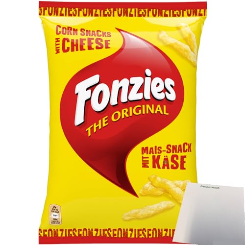 Fonzies Original knusprige Mais-Snack mit Käse-Geschmack (100g Packung) + usy Block von usy