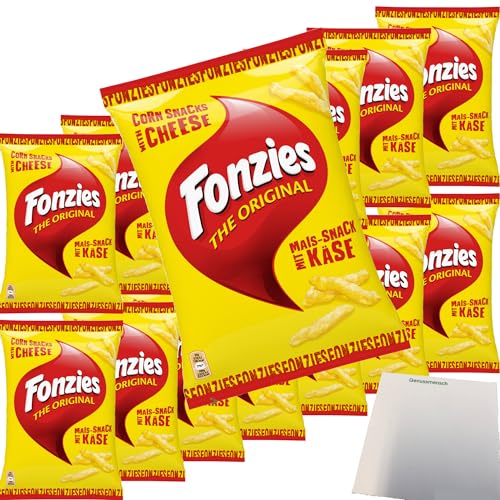 Fonzies Original knusprige Mais-Snack mit Käse-Geschmack VPE (14x100g Packung) + usy Block von usy