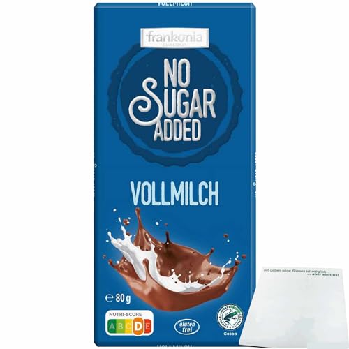 Frankonia Chocolat No Sugar Added Vollmilch Schokolade glutenfrei (1x80g Tafel) + usy Block von usy