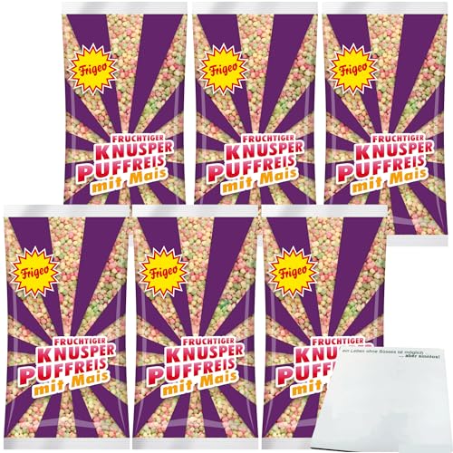 Frigeo Knusper-Puffreis mit Mais 6er Pack (6x80g Packung) + usy Block von usy