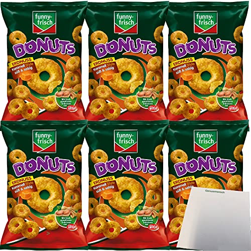 Funny-Frisch Erdnuss Donuts Karamell Style süß & salzig 6er Pack (6x110g Beutel) + usy Block von usy