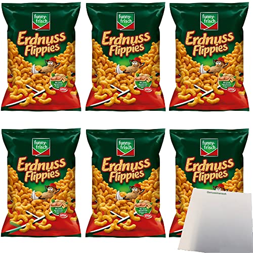 Funny Frisch Erdnuss Flippies Flips Classic Knabbereien 6er Pack (6x200g Beutel) + usy Block von usy