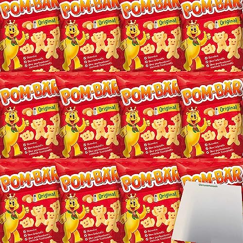 Funny Frisch Pom-Bär Kartoffel-Snack Glutenfrei 12er Pack (12x75g Packung) + usy Block von usy