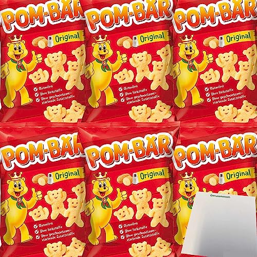 Funny Frisch Pom-Bär Kartoffel-Snack Glutenfrei 6er Pack (6x75g Packung) + usy Block von usy