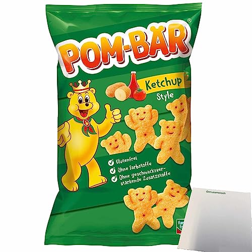 Funny Frisch Pom-Bär Ketchup Kartoffel-Snack Glutenfrei (75g Packung) + usy Block von usy