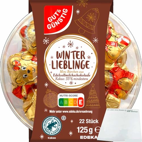 G&G Mini Bärchen aus Edelvollmilchschokolade (125g Packung) + usy Block von usy